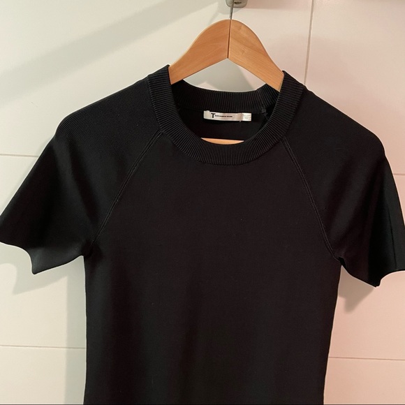 T by Alexander Wang black ribbed knit dress - Picture 3 of 6